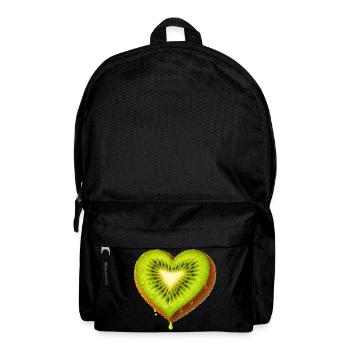 Juicy Kiwi in Heart Shape Illustration - Backpack - black - Front