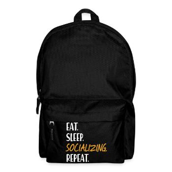 EAT SLEEP SOCIALIZING Be sociable Networking - Backpack - black - Front