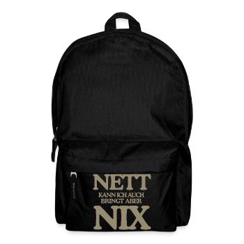 Lustiger Spruch Nett Kann Ich Auch Bringt Nix Retr - Rucksack - Schwarz - Vorne
