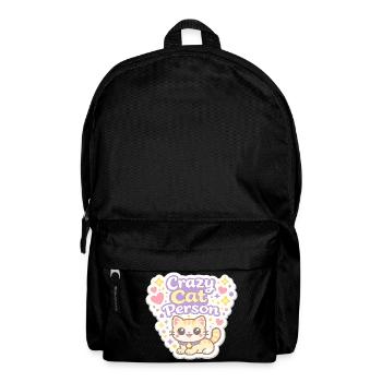 Crazy Cat Person – Pastell Katzenliebe - Rucksack - Schwarz - Vorne
