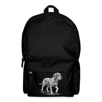 Dackel Sketch – Minimalistisches Hund Design - Rucksack - Schwarz - Vorne