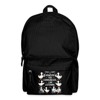Egal, wie deine Stimme klingt, ich bleibe dran. - Rucksack - Schwarz - Vorne