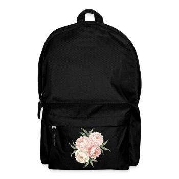 Peonies Bouquet in Pink - Backpack - black - Front