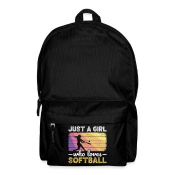 Einfach ein Mädchen, das Softballspieler-Teenager-Mädchen liebt - Rucksack - Schwarz - Vorne