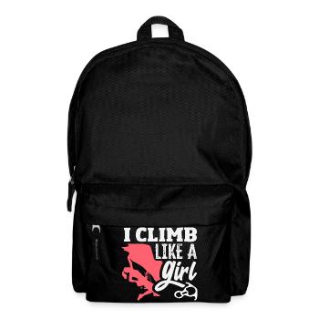 Ich klettere wie ein Mädchen Spruch Design - Rucksack - Schwarz - Vorne