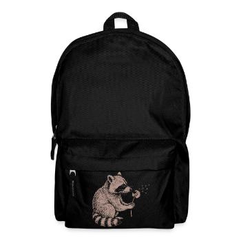 Whimsical Raccoon Dandelion Vintage Sketch Animal - Rucksack - Schwarz - Vorne