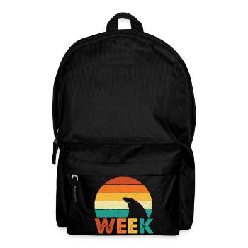 Minimal Shark Week Ocean Marine Style - Rucksack - Schwarz - Vorne