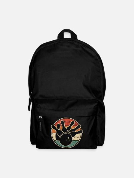 Retro Bowling Kegel Mit Kugel Für Kegel Club - Rucksack - Schwarz