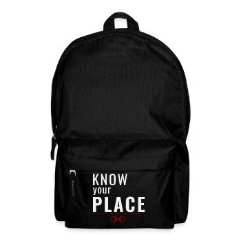 Connaître sa place – Mentalité de domination - Sac à dos - noir - Devant