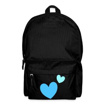 Two-tone heart duo graphic - Backpack - black - Front