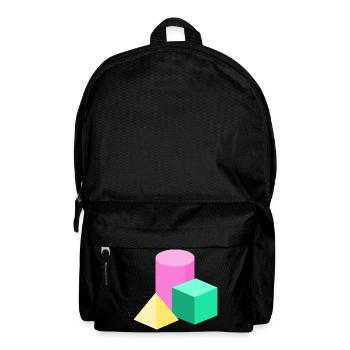 Blocs de couleur en géométrie pastel - Sac à dos - noir - Devant