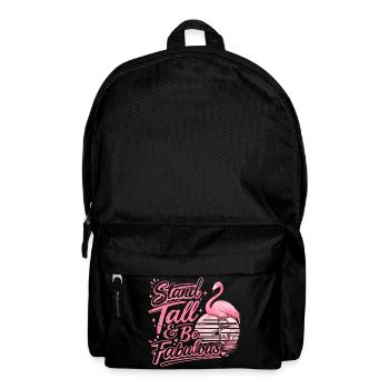 Stand Tall Be Great Flamingo Inspirational - Backpack - black - Front