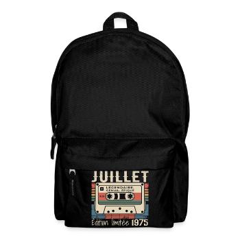 Cassette Rétro 1975 Cadeau Anniversaire Juillet 19 - Sac à dos - noir - Devant