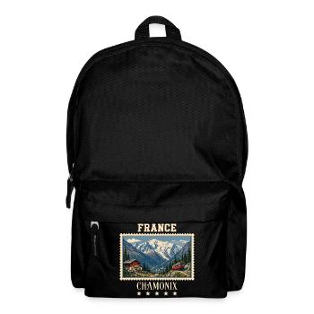 Frankreich Chamonix Vintage Reisemarke - Rucksack - Schwarz - Vorne