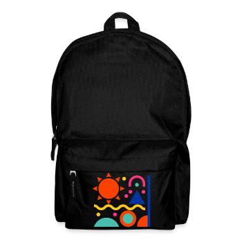 Bunte Formen - Rucksack - Schwarz - Vorne