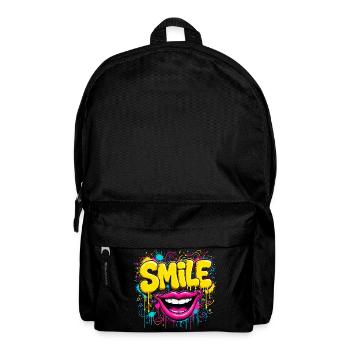 Graffiti smile in neon colors - Backpack - black - Front