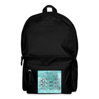 Noisy typo graphics in cyan look - Backpack - black - Front