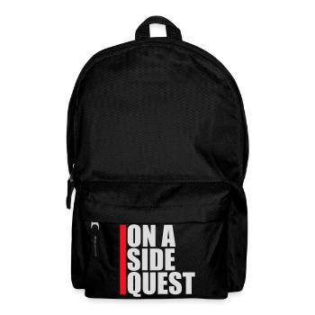 On A Side Quest Gaming Adventure Spruch Logo Text - Rucksack - Schwarz - Vorne