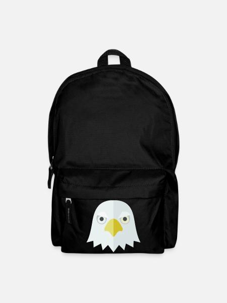 Adler Kopf Shirt minimalistisch Streetwear - Rucksack - Schwarz