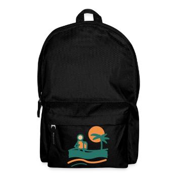 Backpacker am Palmenstrand - Rucksack - Schwarz - Vorne