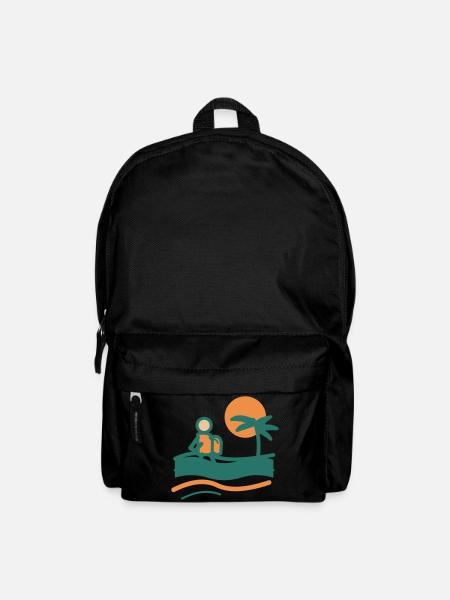 Backpacker am Palmenstrand - Rucksack - Schwarz