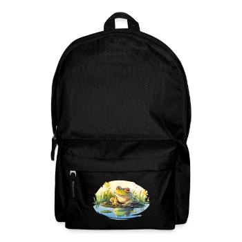 The green frog is a small amphibian - Backpack - black - Front