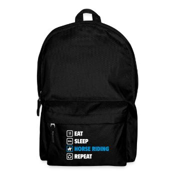 Essen Schlaf Reiten Wiederholen - Rucksack - Schwarz - Vorne