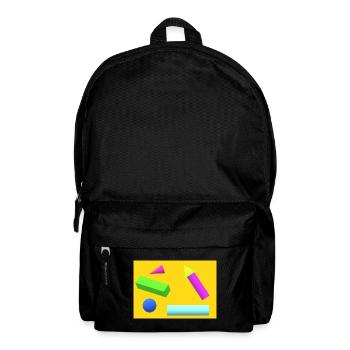 Imprimé abstrait géométrique vibrant - Sac à dos - noir - Devant