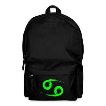 Krebs Cancer Sternzeichen Design Symbol Grün - Rucksack - Schwarz - Vorne
