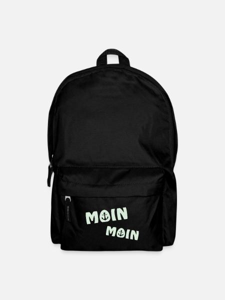 Moin Moin 2022 mit Anker Begrüßung Nordsee - Rucksack - Schwarz