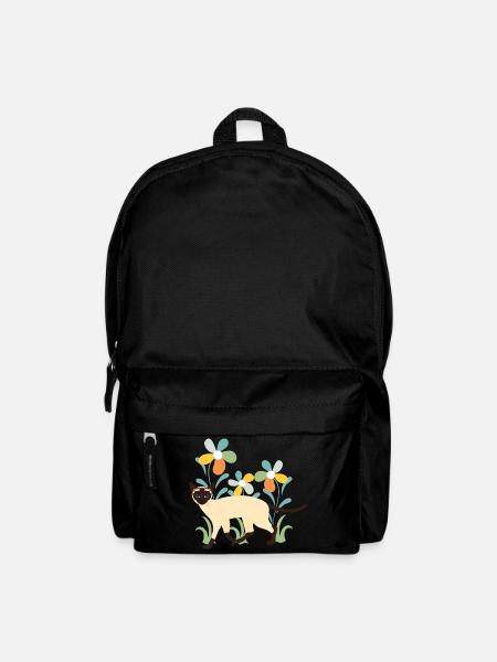 Siamesische Katze und Blumen - Rucksack - Schwarz