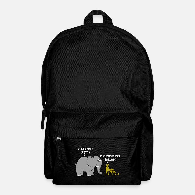 Vegetarier fett Fleischfresser schlank - Rucksack - Schwarz