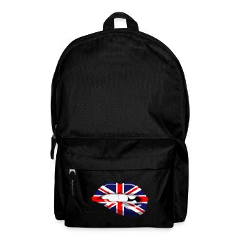 Union Jack Flagge Lippen Großbritannien Fahne GB - Rucksack - Schwarz - Vorne