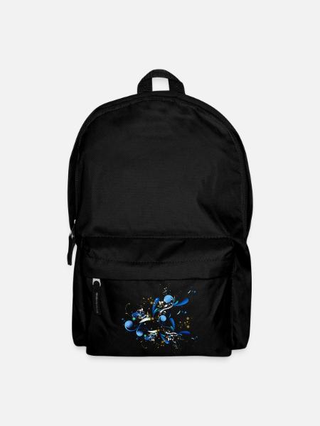Blumen Ranken Abstrakt Ornament - Rucksack - Schwarz