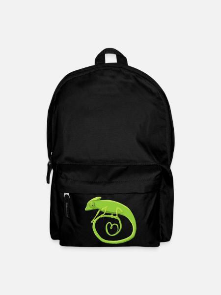 Chamäleonkringel mit Herz - Rucksack - Schwarz