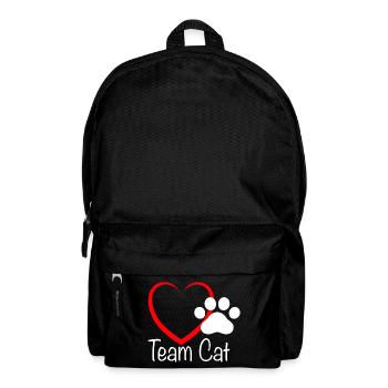 Team Cat mit Herzchen - Rucksack - Schwarz - Vorne