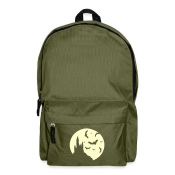 Fledermaus Burg - Halloween - Rucksack - Olivgrün - Vorne