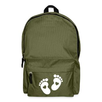 Baby Heart Pregnant Parents Baby Feet Cute - Backpack - olive green - Front