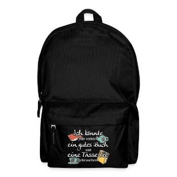 Leseratte - Bücherwurm Geschenk - Rucksack - Schwarz - Vorne