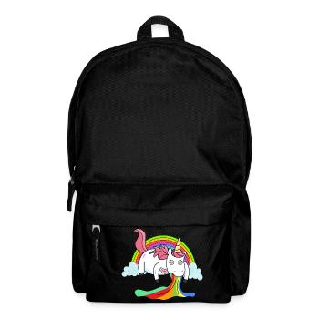 Puking unicorn rainbow - Backpack - black - Front