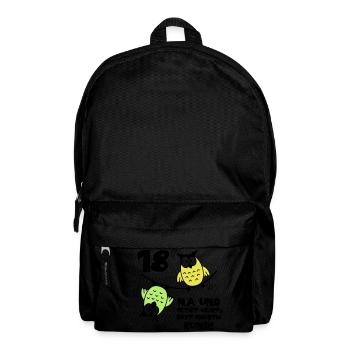 18 birthday, owls on the rope, round - Backpack - black - Front