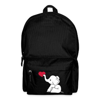 herz liebe schenken verliebt elefant sitzend suess - Rucksack - Schwarz - Vorne