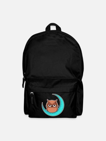 Kauz im Mond - Rucksack - Schwarz