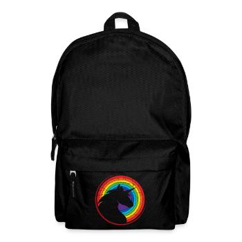 Einhorn - Bunt - Regenbogen - Rucksack - Schwarz - Vorne