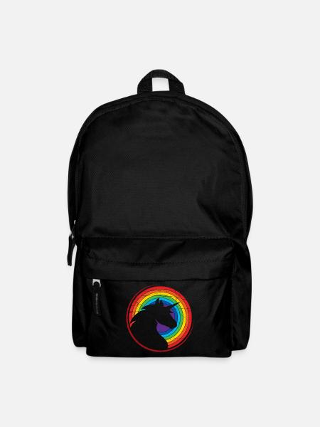 Einhorn - Bunt - Regenbogen - Rucksack - Schwarz