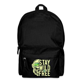 Stay Wild & Free - Rucksack - Schwarz - Vorne