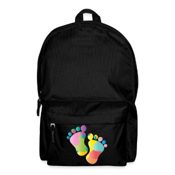kunterbunte Baby Fußabdrücke - Rucksack - Schwarz - Vorne