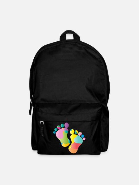 empreintes colorées de bébé - Sac à dos - noir