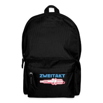 Zweitakt Zündkerze farbig - Rucksack - Schwarz - Vorne