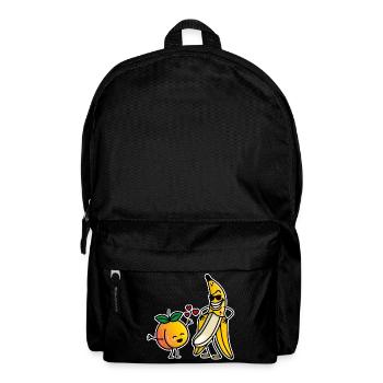 Peach banana funny couple sex valentines day - Backpack - black - Front